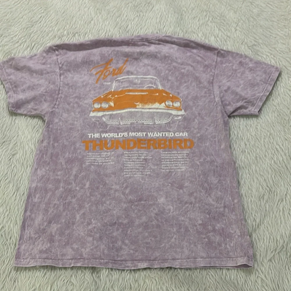 Ford thunder bird purple tie dye distressed t shirt size xl - Picture 4 of 5